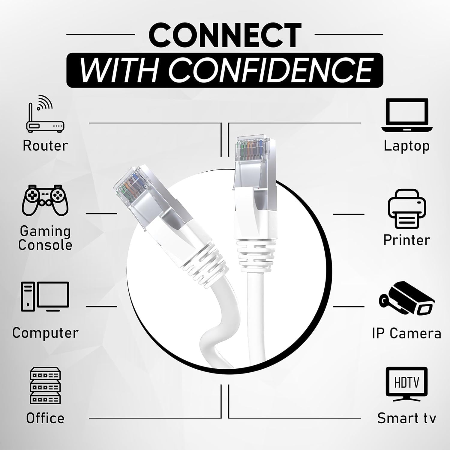 Thumbnail 3 de Mr. Tronic Patch Cable Cat 7 Ethernet 20m (SFTP) with RJ45 ends, White