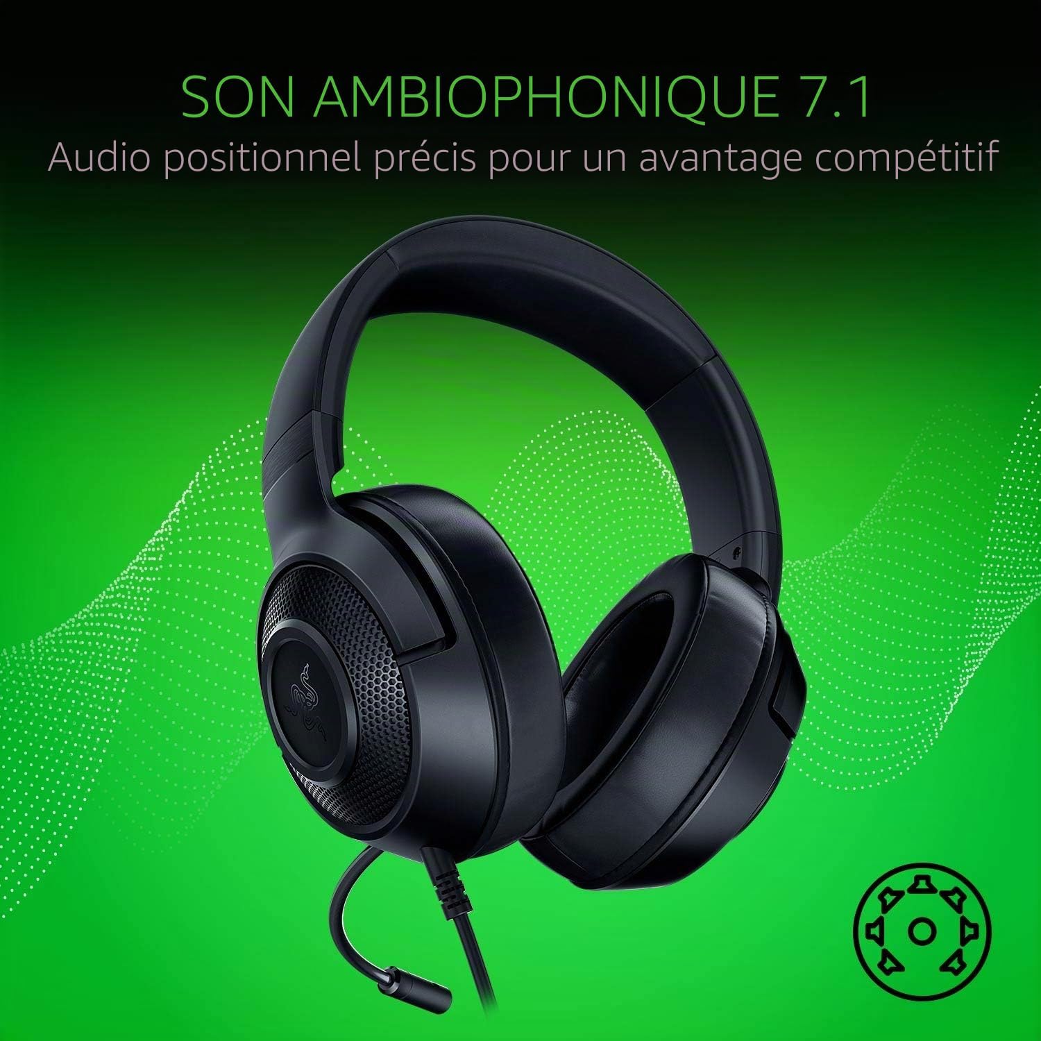 Thumbnail 3 de Razer Kraken X Lite : Casque de jeu filaire ultra-léger pour PC et consoles