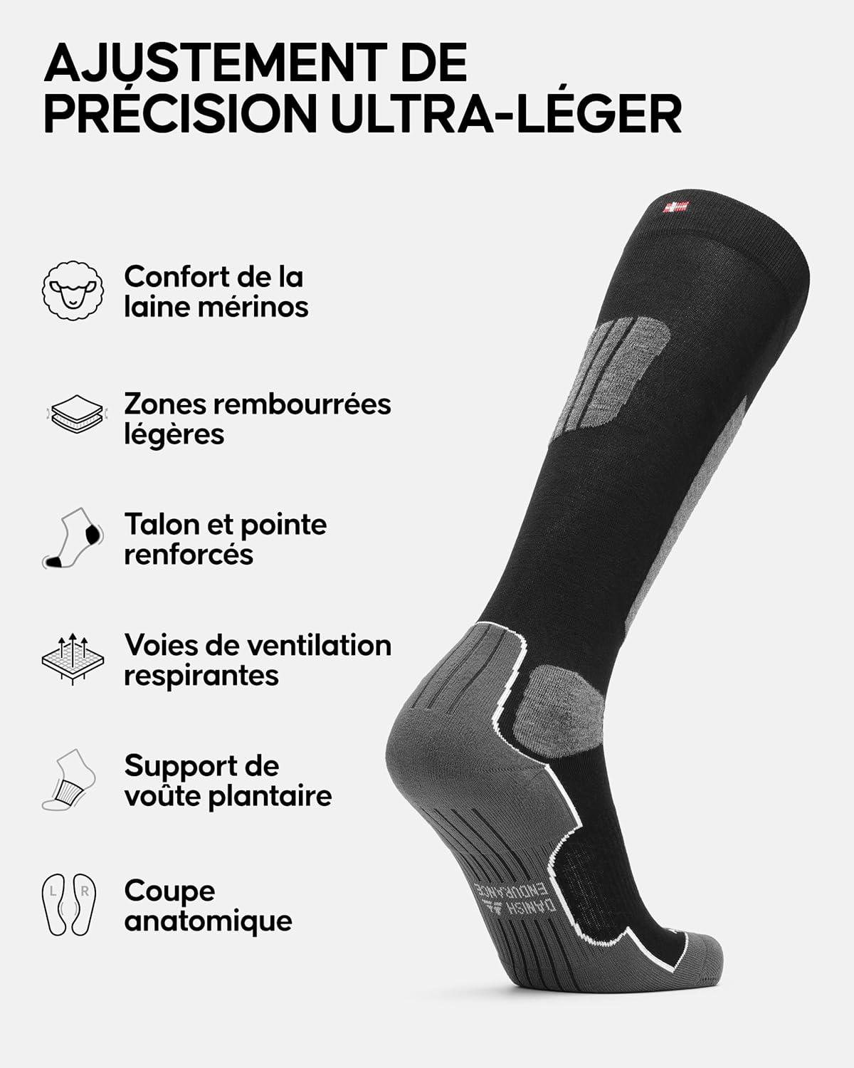 Thumbnail 1 de DANISH ENDURANCE Chaussettes Ski mérinos