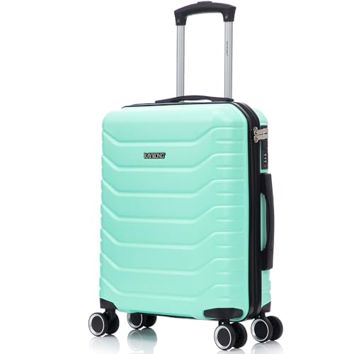 Detalle de RAYKONG Maleta de Cabina 55×40×20 cm (40 L) ABS+Policarbonato – 4 Ruedas 360° y Cierre Numérico – Color Menta