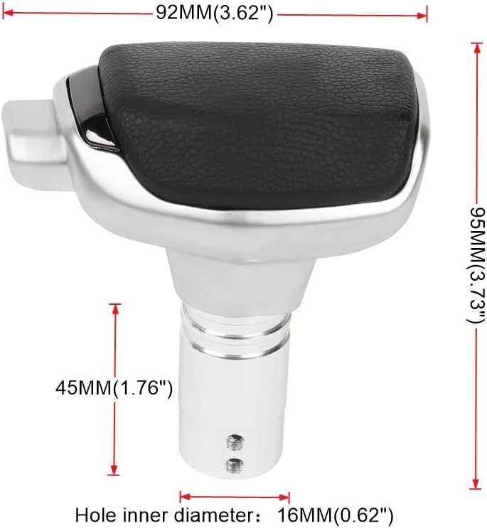 Detalle de Muge Racing Gear Shift Knob – PU Leather & Aluminum, Universal Fit
