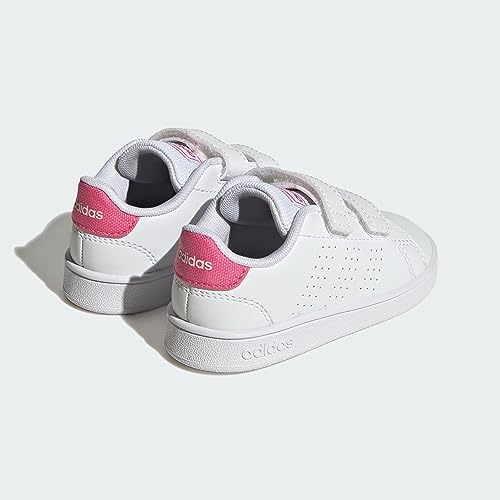 Detalle 2 de adidas Advantage Lifestyle Court Two Hook-And-Loop Shoes para bebé (Cloud White/Real Pink/Core Black), 22 EU