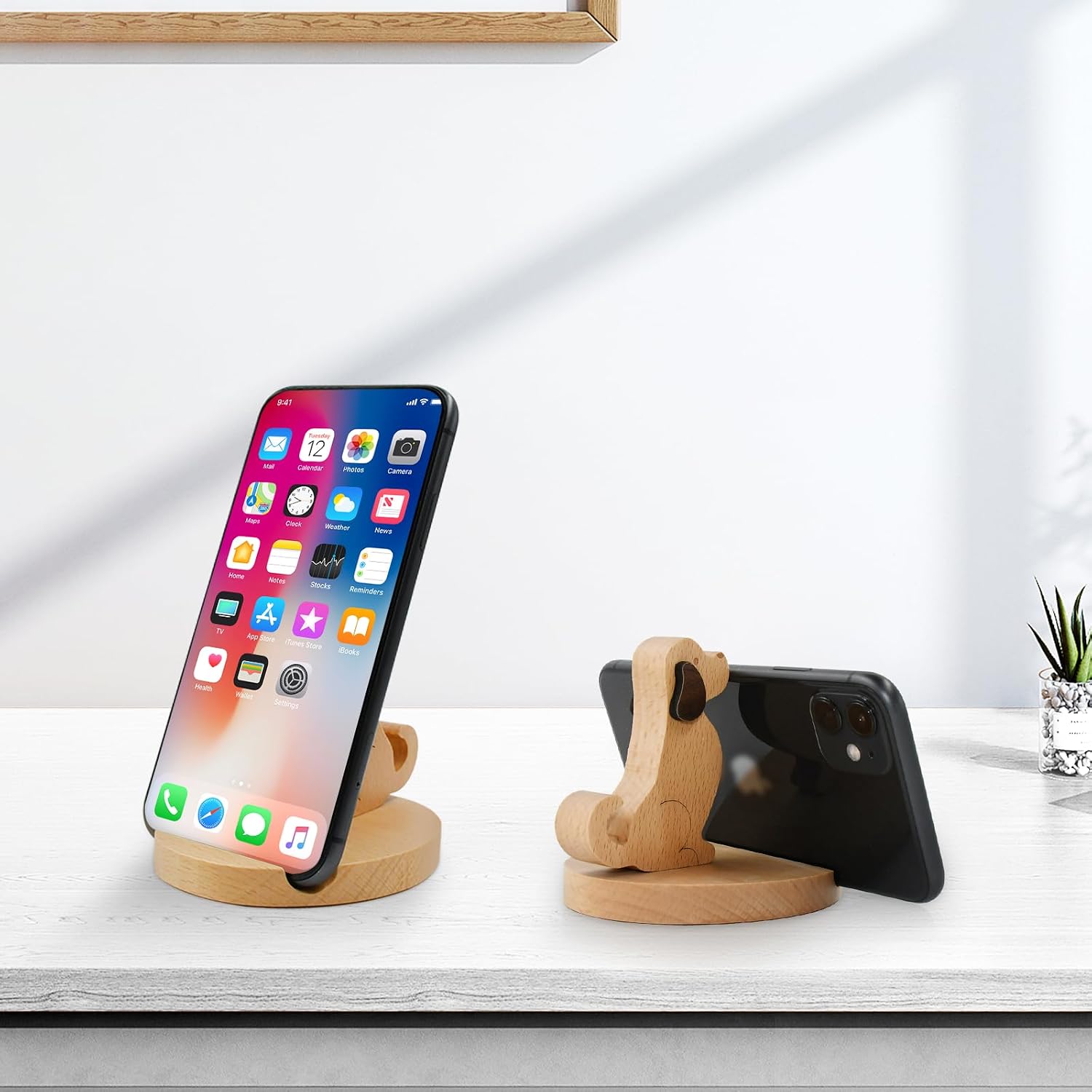 Thumbnail 1 de IHONYI wooden phone stand for dog lovers