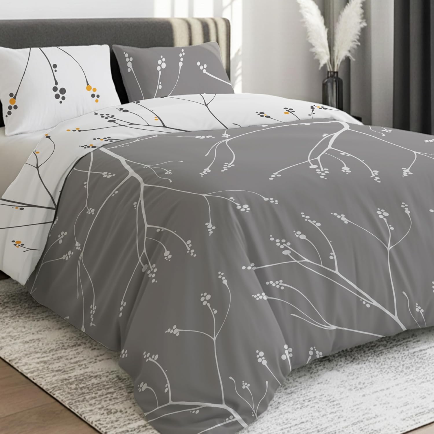 Detalle de Dreamzie King Size Duvet Cover Set – Premium Microfibre Reversible (230 x 220 cm), 3-Piece