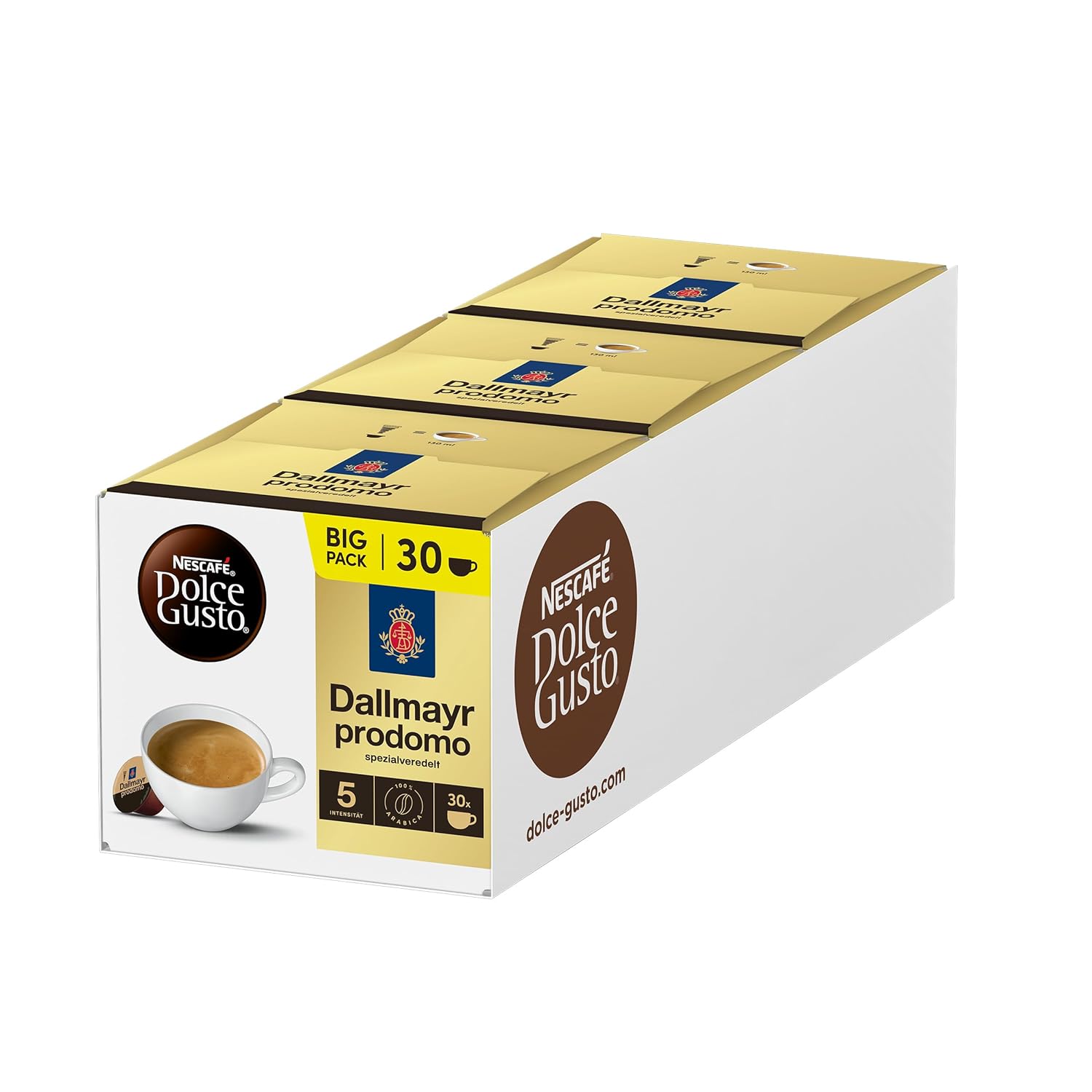 Detalle de NESCAFÉ Dolce Gusto Dallmayr prodomo – 3er Vorratspack (3 x 30 Kapseln)