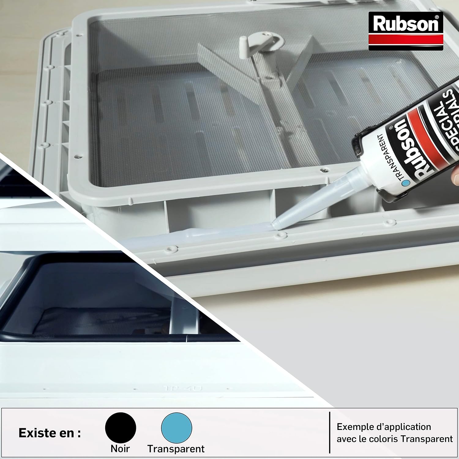 Detalle de Rubson Mastic Special Materials Autos-Bateaux — Mastic transparent à base de silicone, 280 ml