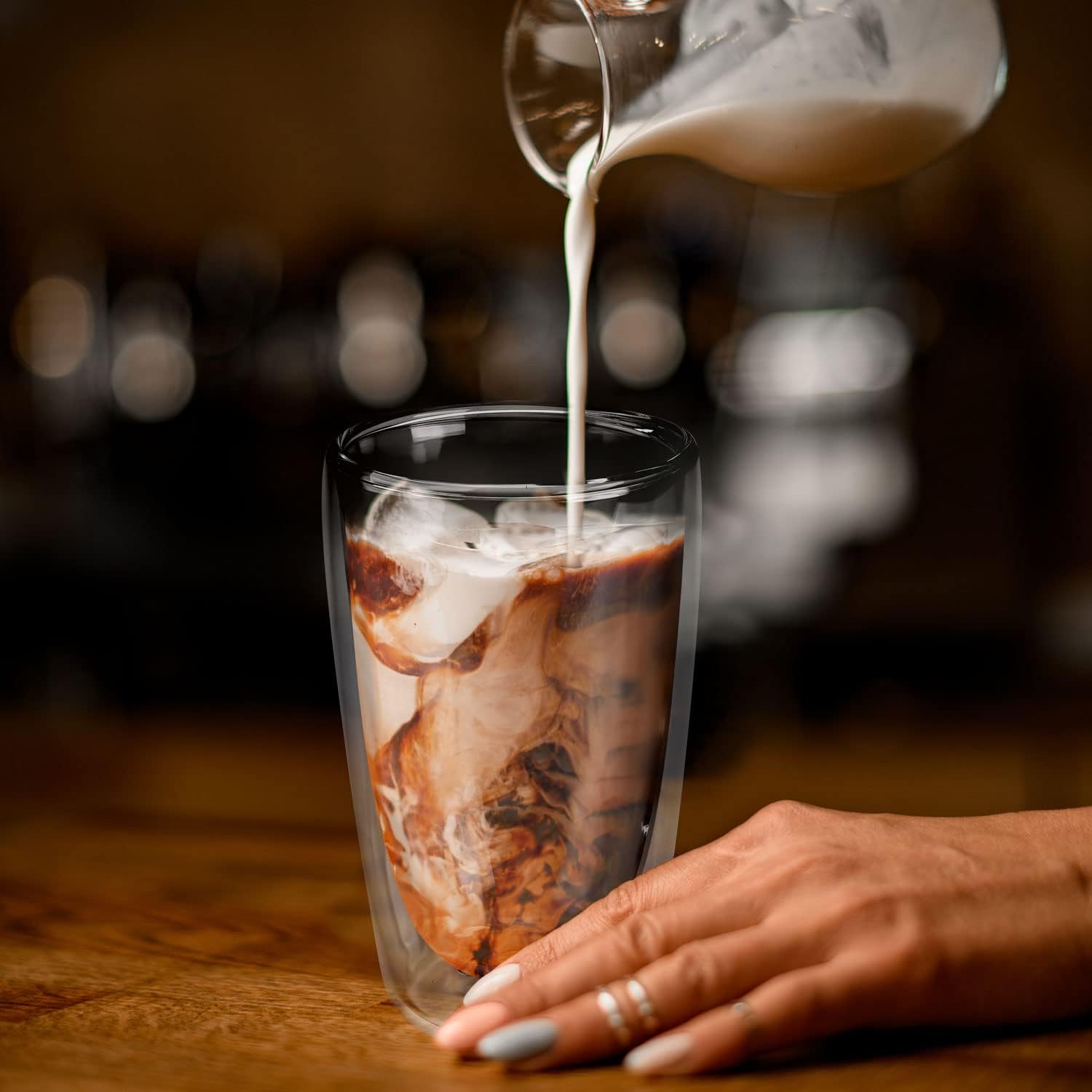 Detalle de Dimono dubbelwandige drinkglazen 450 ml van borosilicaatglas, set van 6