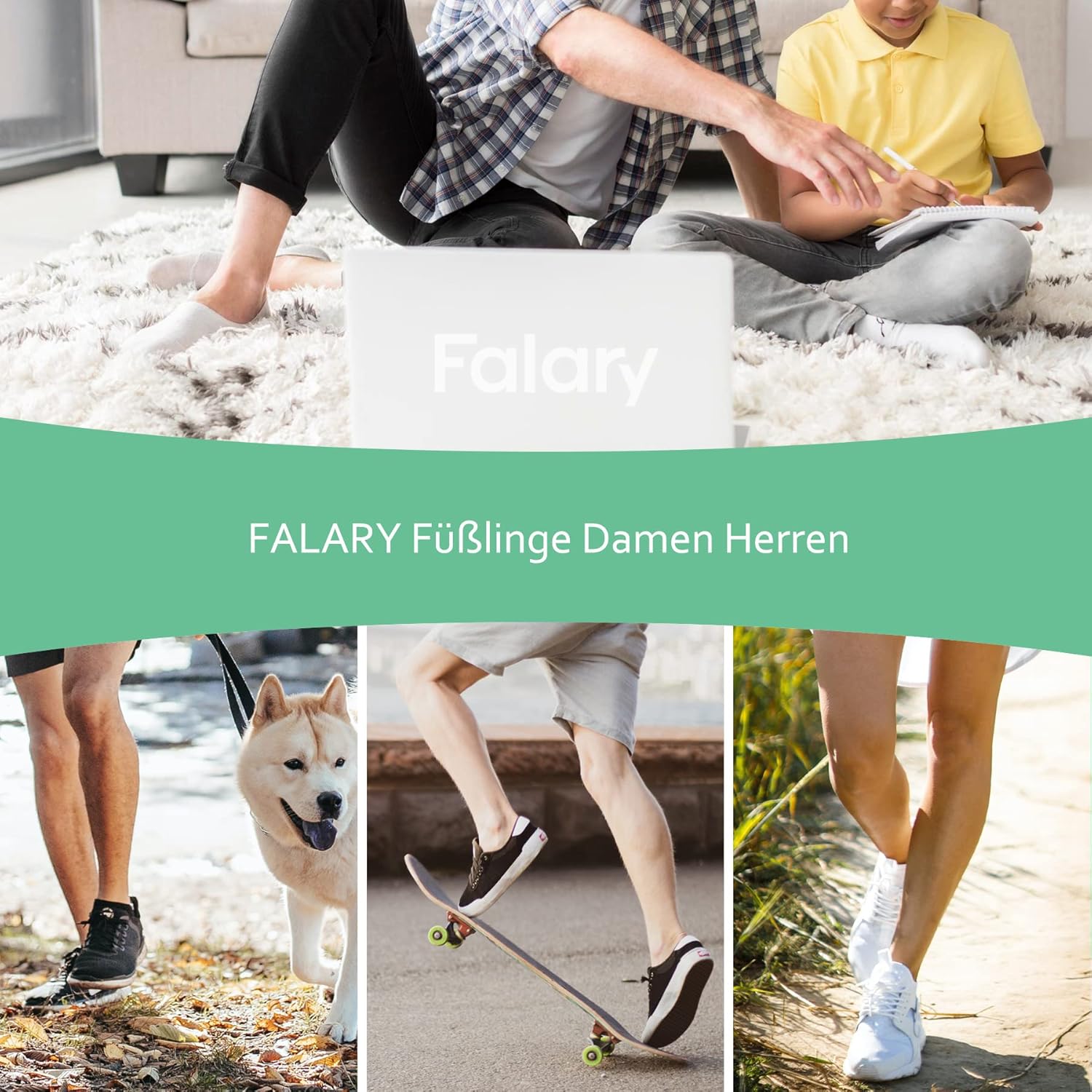 Thumbnail 5 de FALARY Sneaker Socken Damen & Herren, 10 Paar Füßlinge – unsichtbare, rutschfeste Sneakersocken Gr. 35–50