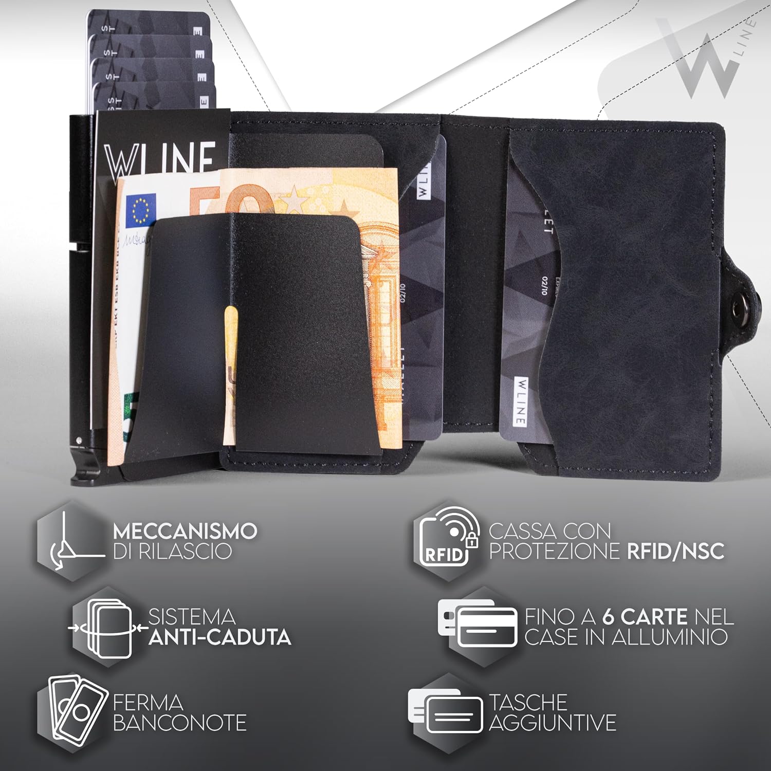 Thumbnail 3 de WLine Porta Carte 1,5 cm RFID Slim