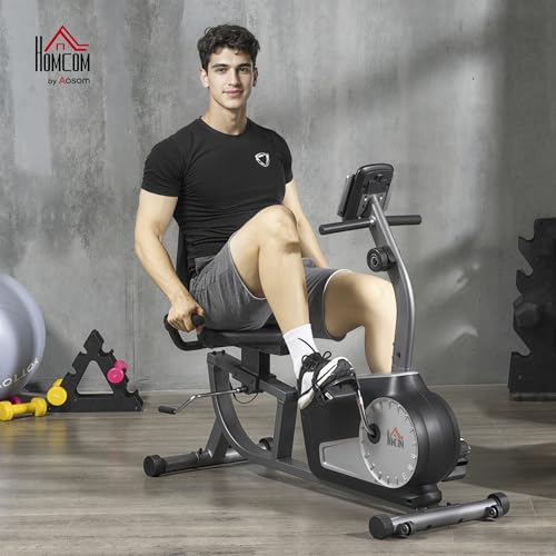 Detalle 2 de HOMCOM Bicicleta Estática Reclinada con Resistencia y Pantalla 🚴♀