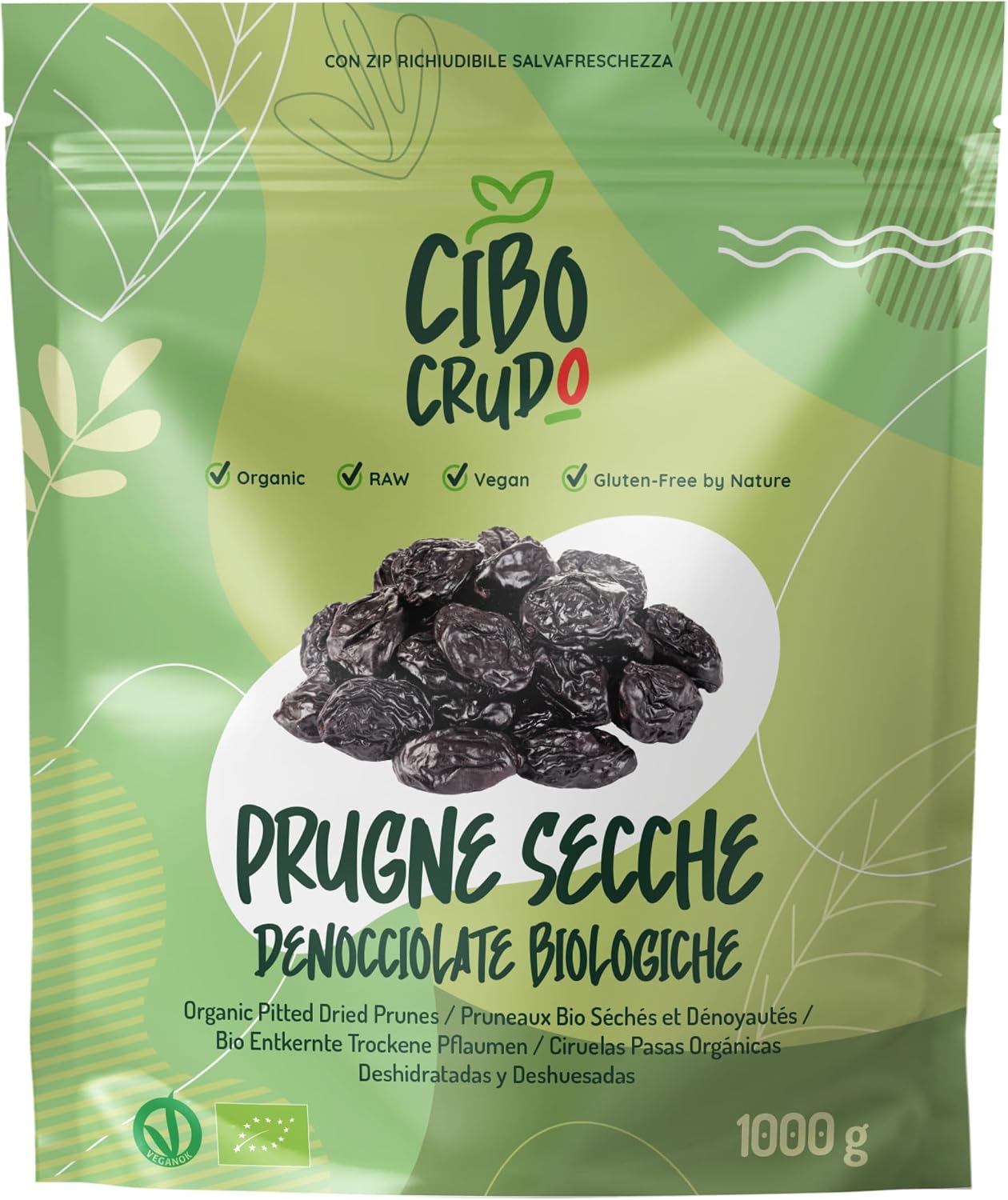 Detalle de Prugne Secche Denocciolate Bio Senza Zucchero – 250 g | CiboCrudo