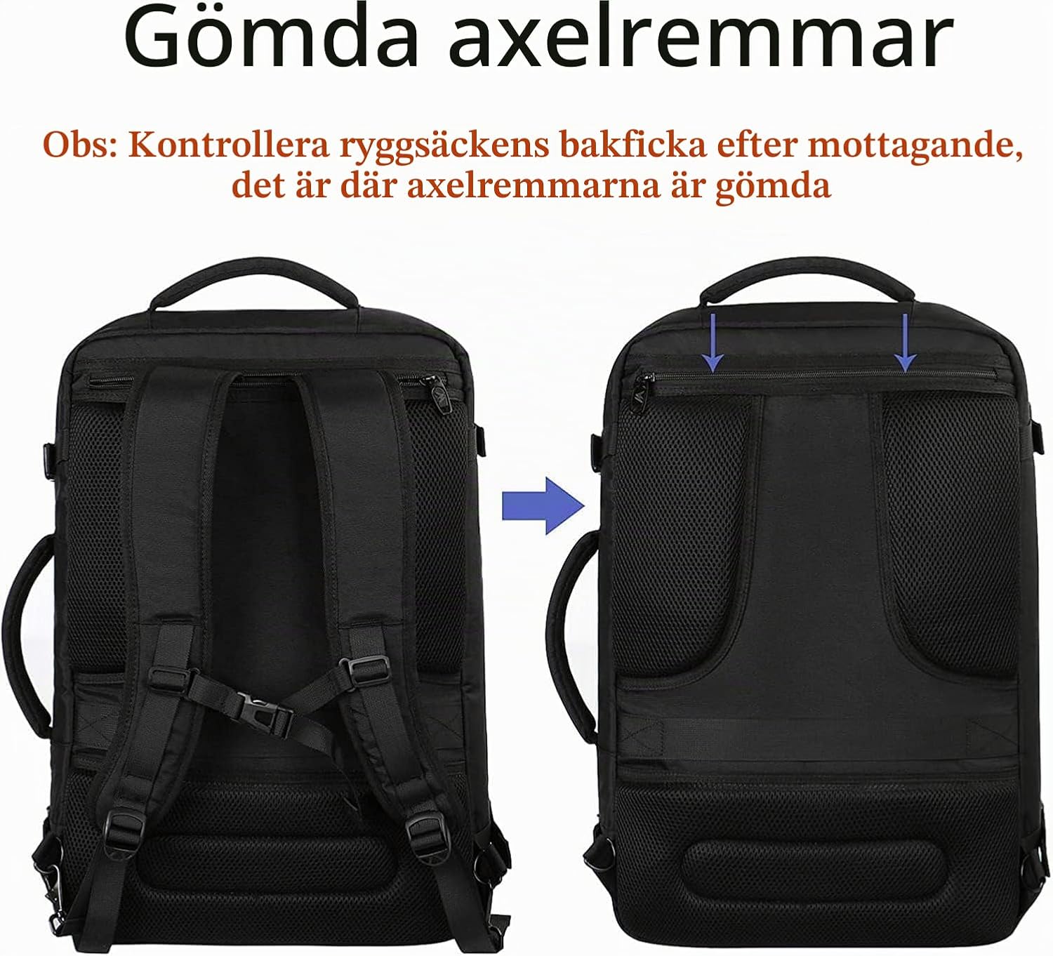 Detalle de MATEIN Ryanair Handbag – kabinryggsäck, 24–30 l, blå