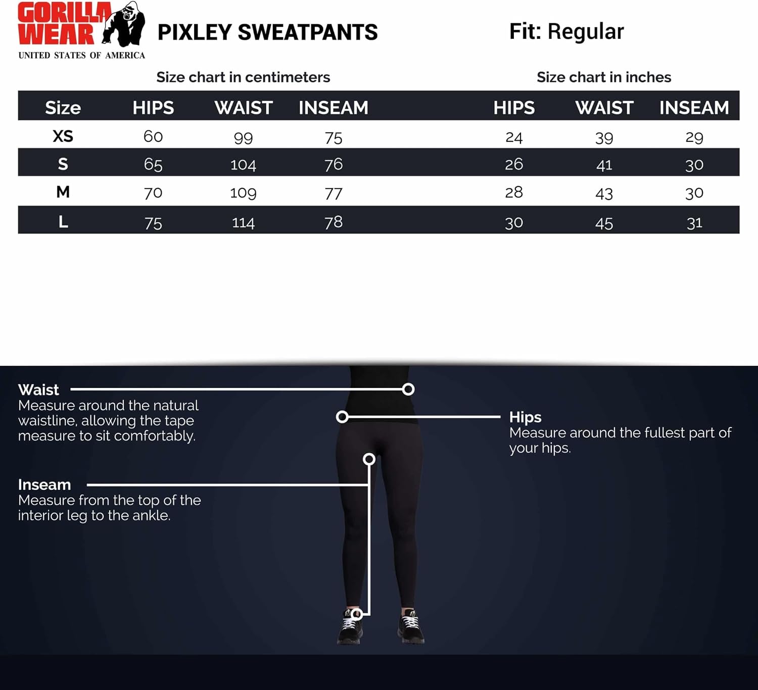 Detalle de Gorilla Wear Pixley – damskie spodnie dresowe o kroju slim fit