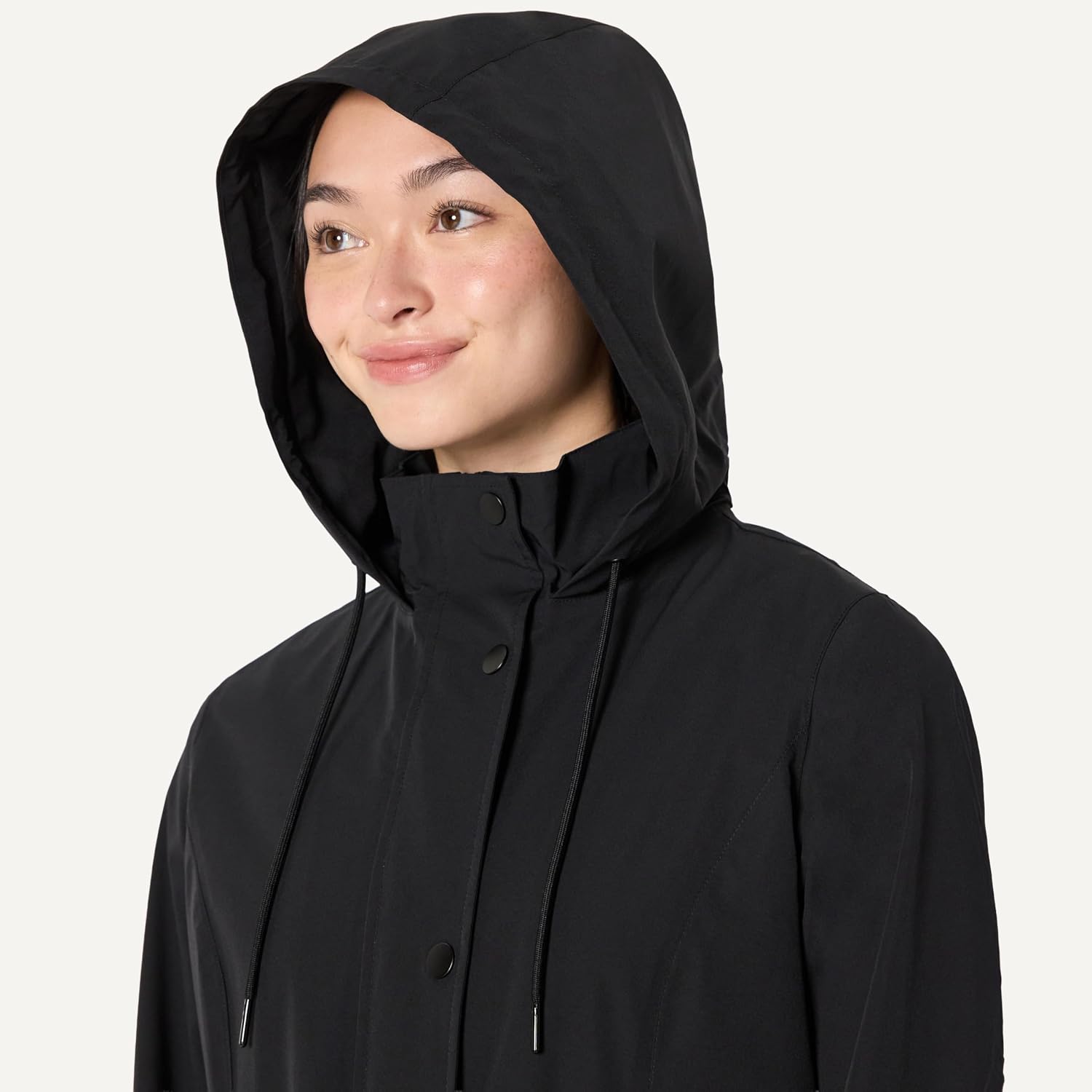 Detalle de Amazon Essentials Women's Relaxed-Fit Lightweight Waterproof Long Hooded Rain Jacket