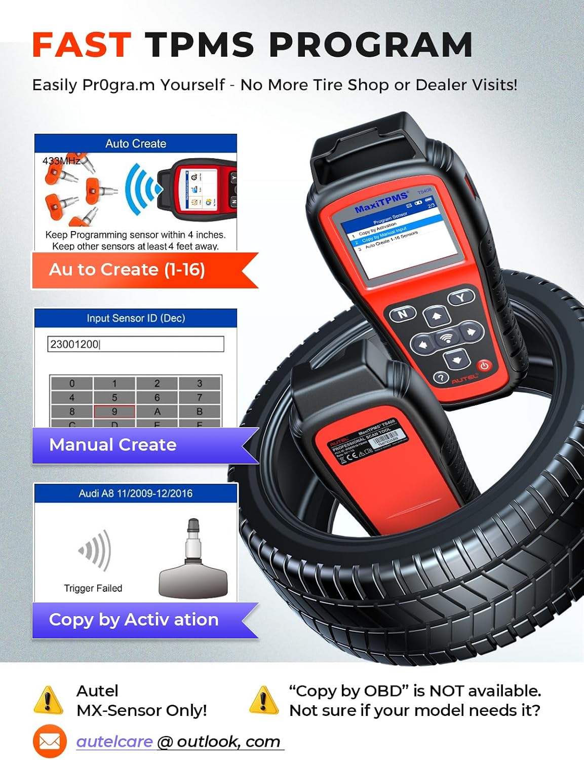 Detalle de Autel MaxiTPMS TS408 TPMS Programming Tool with MX-Sensor Support and Relearn