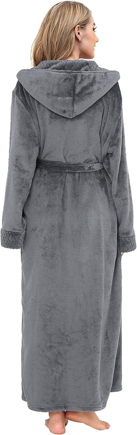 Detalle 2 de PUTUO Robe de chambre femme polaire longue with capuche