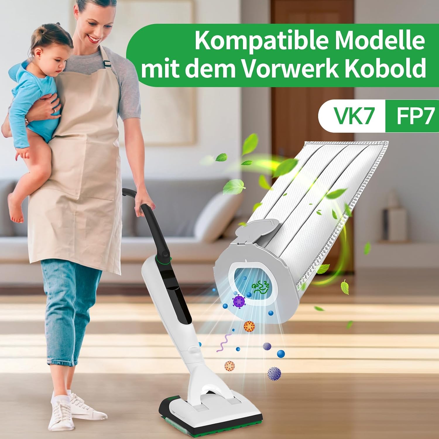 Detalle 2 de Vorwerk Kobold VK7 FP7 12 Staubsaugerbeutel đź§ą