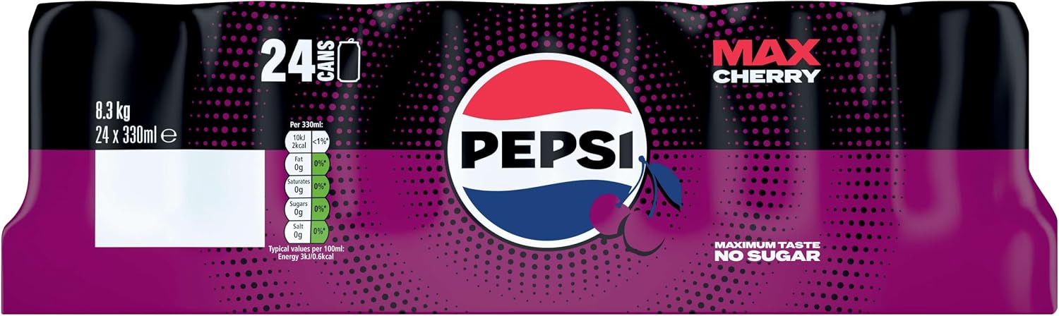 Detalle de Pepsi Max Cherry No Sugar Cola Cans (24 x 330ml)