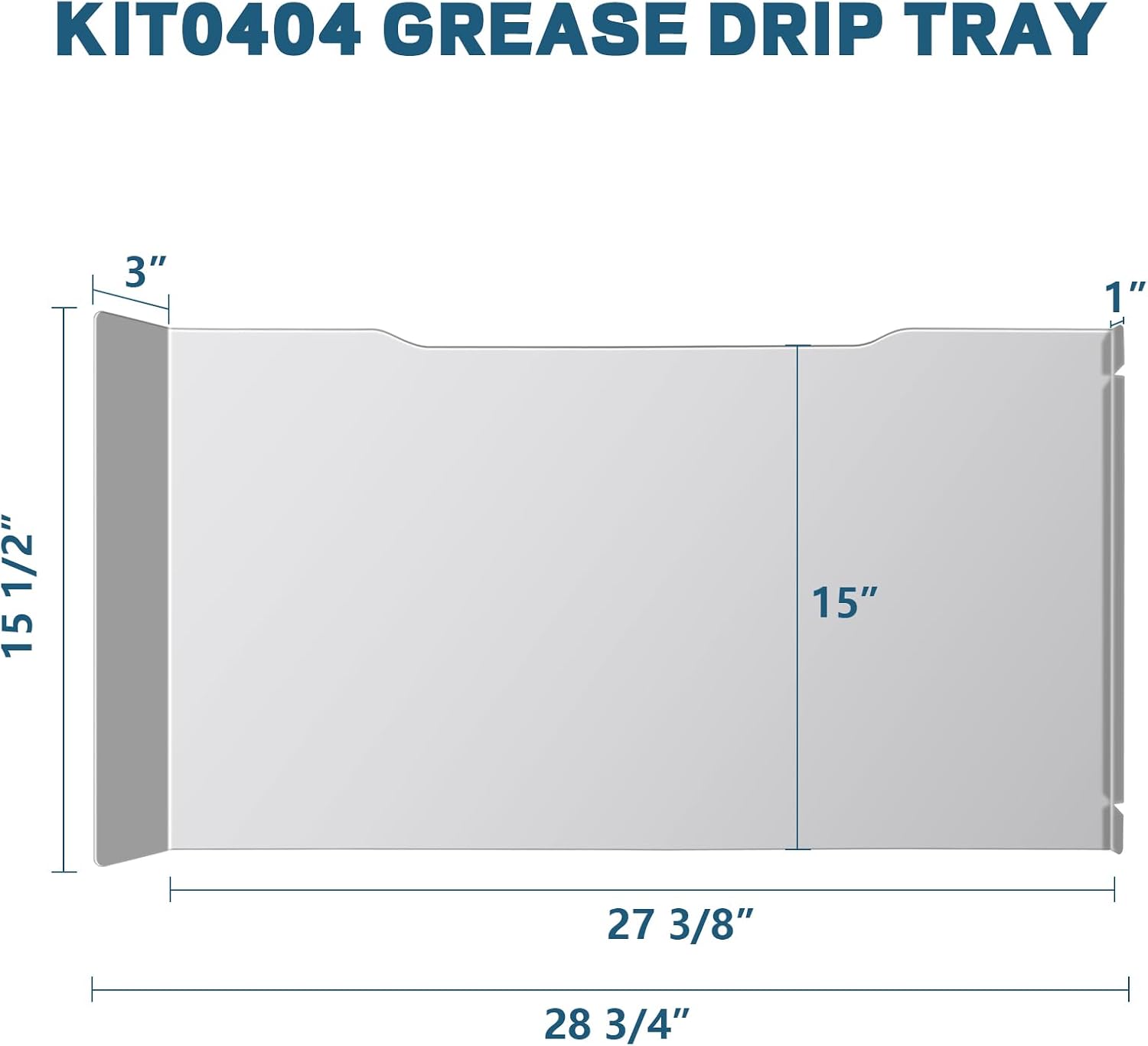 Detalle de Traeger-compatible replacement drip tray, stainless steel