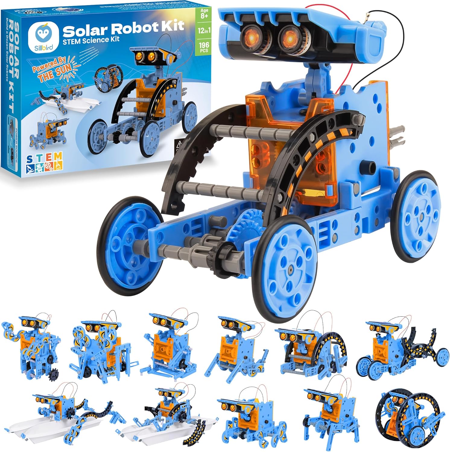 Detalle de Sillbird 12-in-1 Solar Building Robot Kit — STEM DIY for 8–13 Year Olds