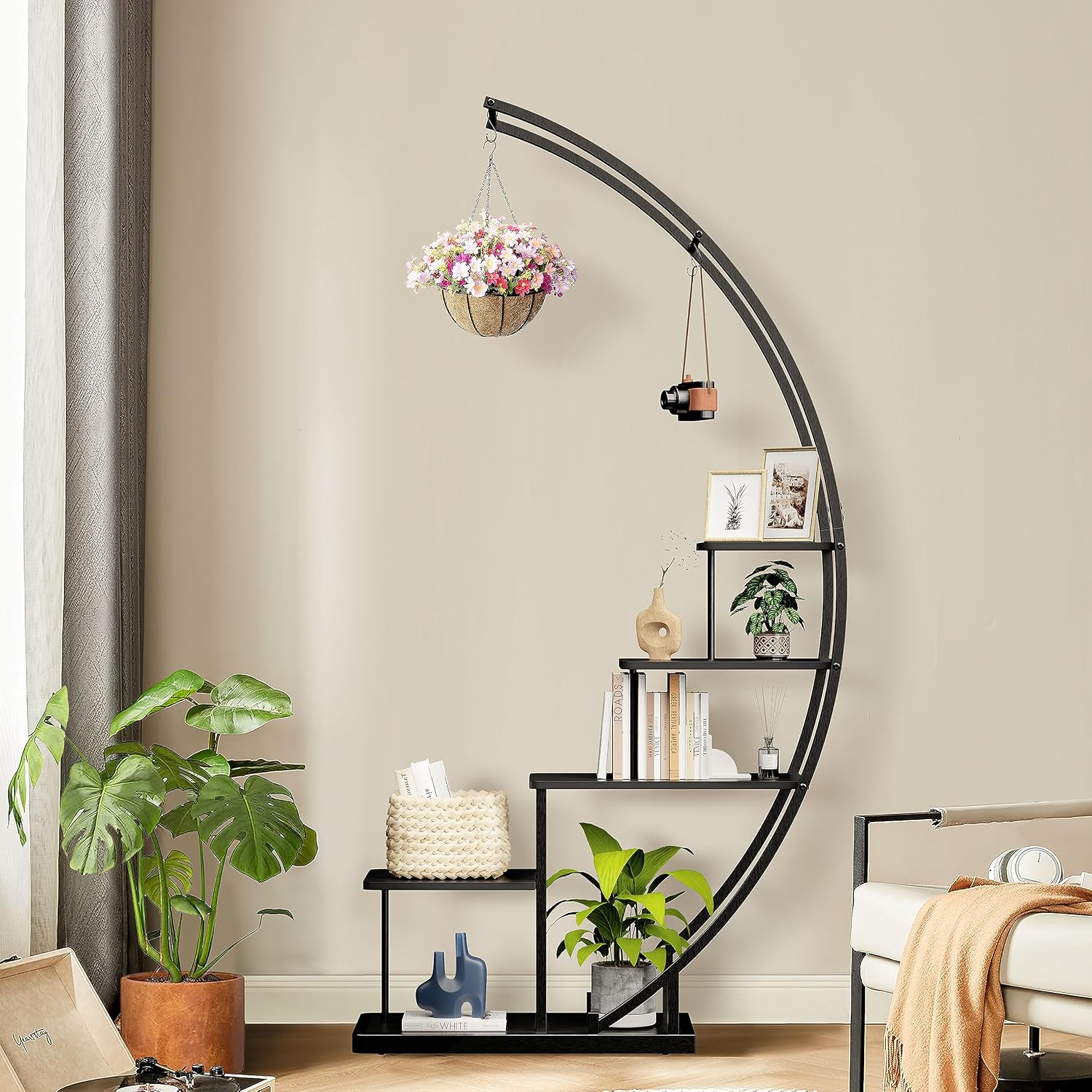 Detalle de Ribelli 500750 stojak na rośliny, 5 poziomów, czarny, 172 cm