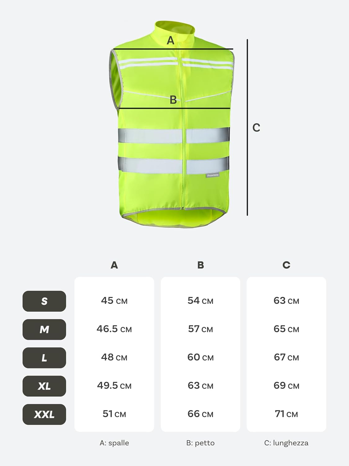 Detalle de Prowiste Gilet Catarifrangente Ciclisimo Uomo e Donna – Giallo Neon Riflettente con Tasche Posteriori