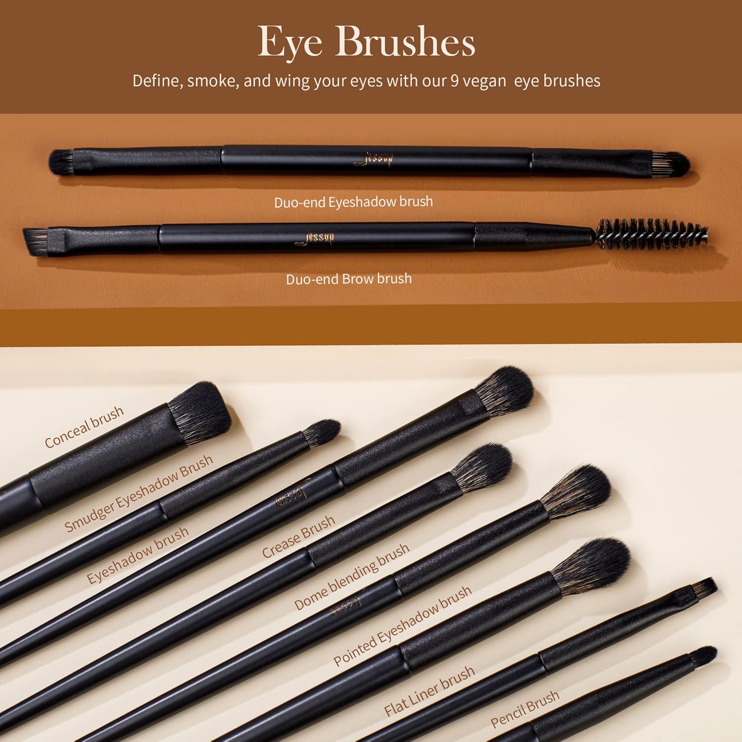 Thumbnail 3 de Jessup Pinceaux Maquillages 14 Pièces Noir – Ensemble polyvalent visage et yeux