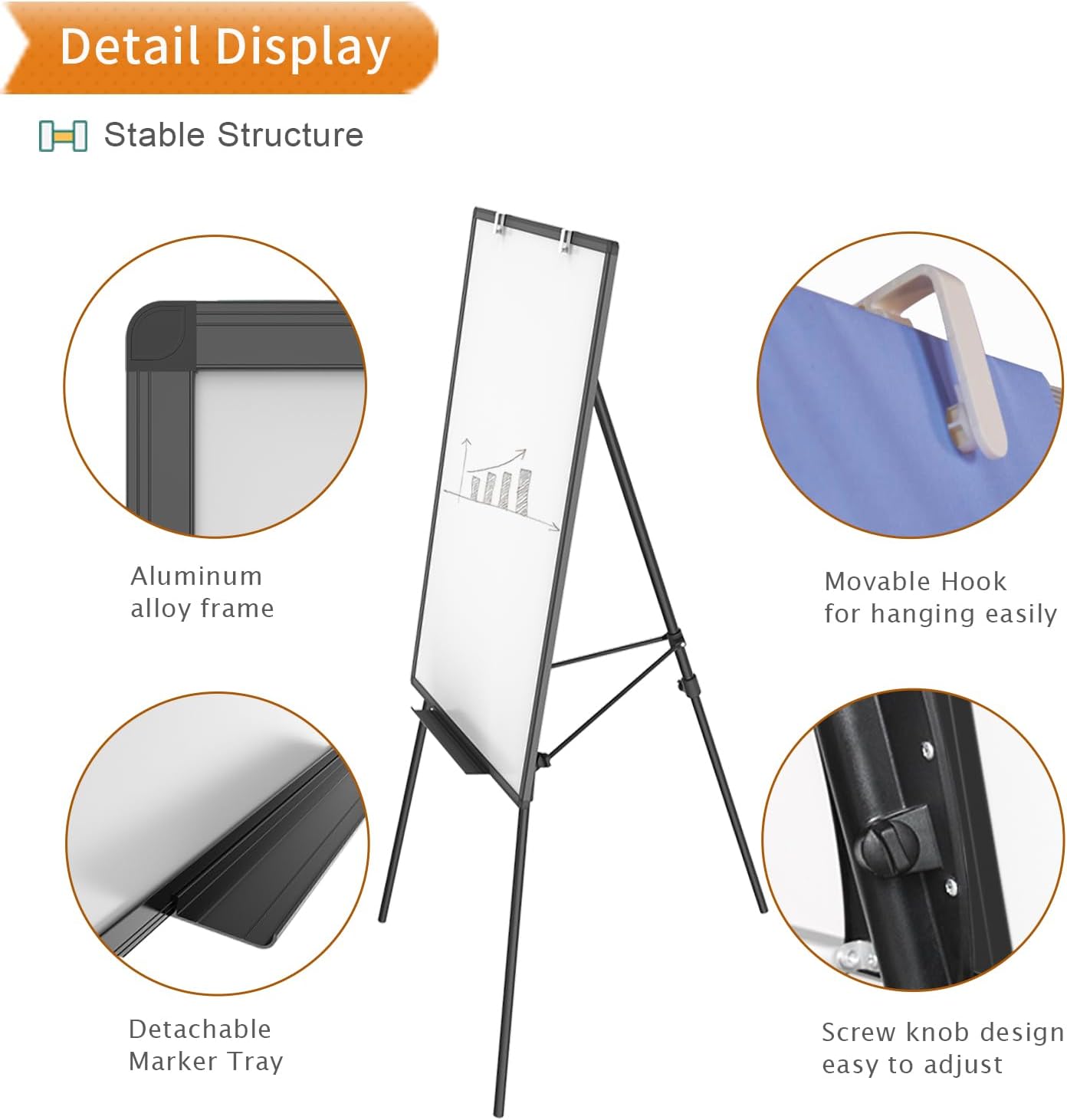 Thumbnail 3 de VIZ-PRO Magnetische Whiteboard-Staffelei 90 x 60 cm 📋