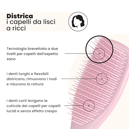 Detalle 2 de Tangle Teezer Ultimate Detangler Rosa Cipria: districante delicato per ogni tipo di capello