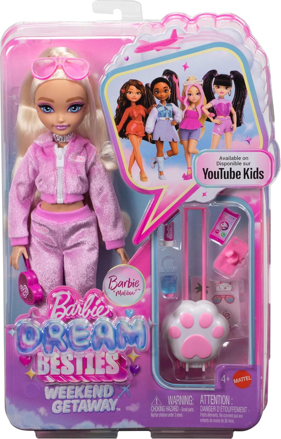 Thumbnail 5 de Barbie Dream Besties JMV16 lalka Malibu na weekendowy wyjazd, 7 akcesoriów