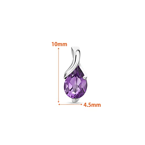 Detalle de Orovi Pear-Shaped White Gold Earrings with Amethysts in 9 Carat Gold – Handmade for Women