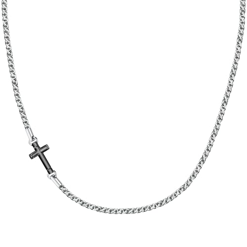 Detalle de Morellato Cross Collana Uomo in Acciaio, IP nero – SKR61
