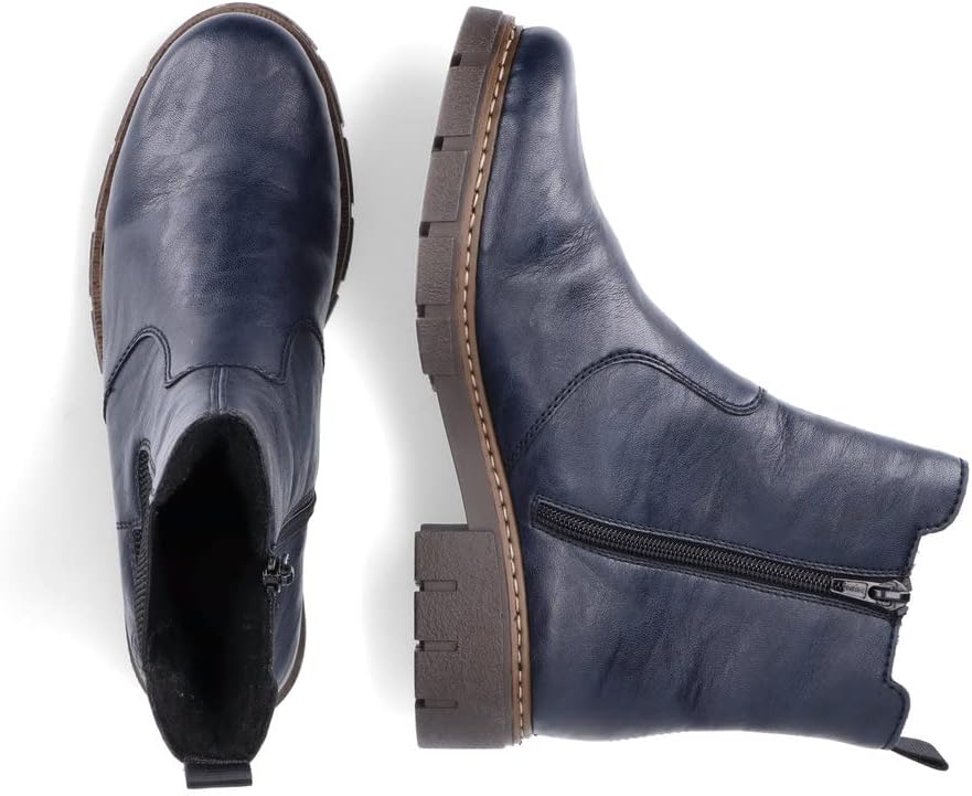 Thumbnail 6 de Rieker Z3561 Women's Chelsea Boots, Dark Blue with Warm Lining