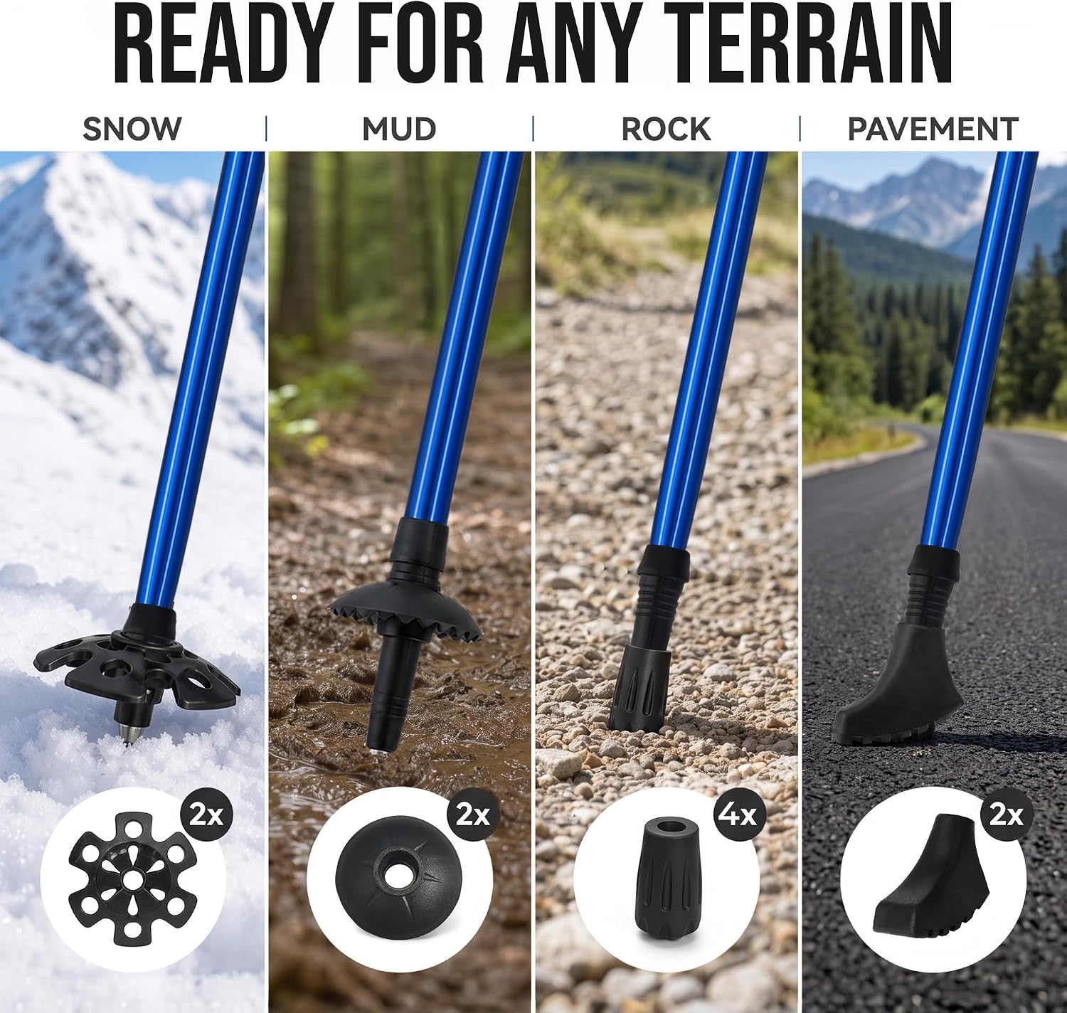 Detalle de Overmont Trekking Poles 7075 Aluminium