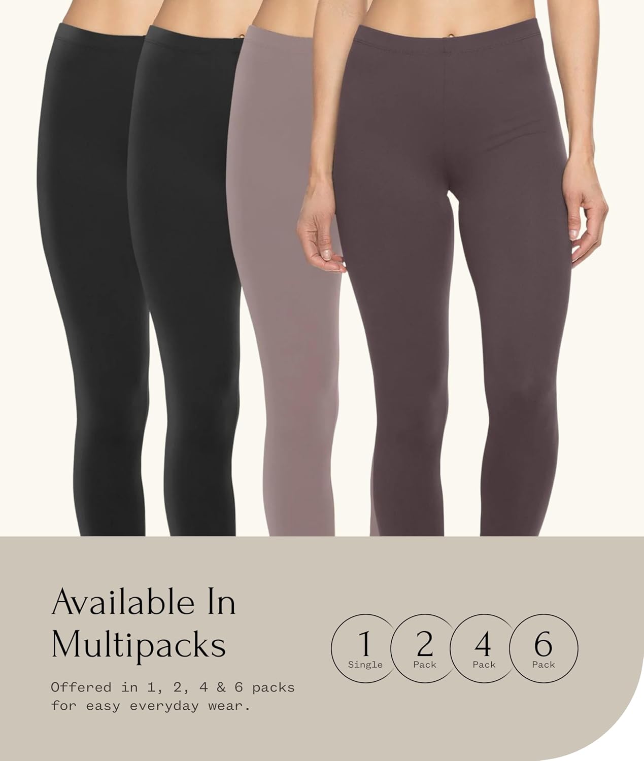 Thumbnail 1 de Felina Velvety Soft Lightweight Leggings 2 Pack – From Office to Studio