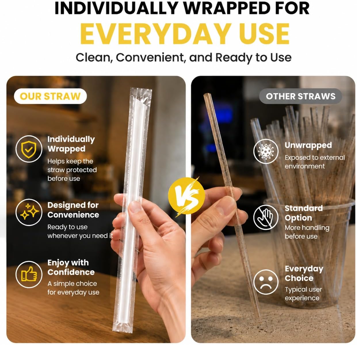 Detalle 2 de 100 Pack 16 oz Clear Plastic Cups with Lids and Straws