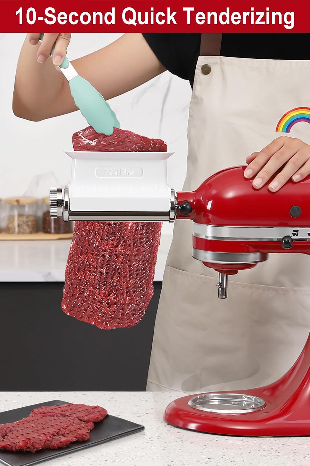 Detalle de RAFBAR R82210 Meat Tenderizer Attachment for KitchenAid & Cuisinart Mixers