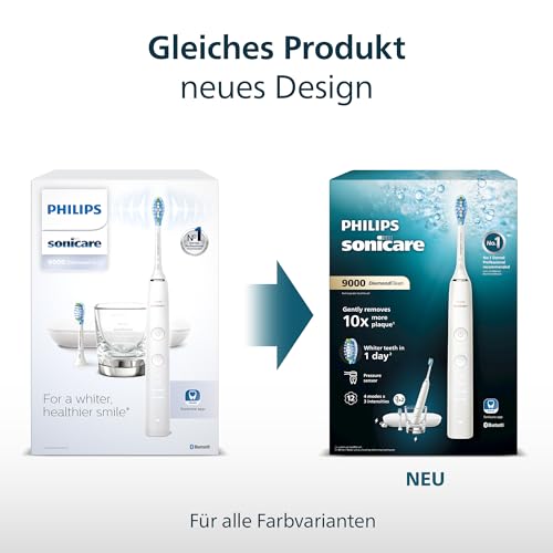 Detalle de Philips Sonicare DiamondClean 9000 (HX9911/09) – Schallzahnbürste mit App, Drucksensor und Ladeglas