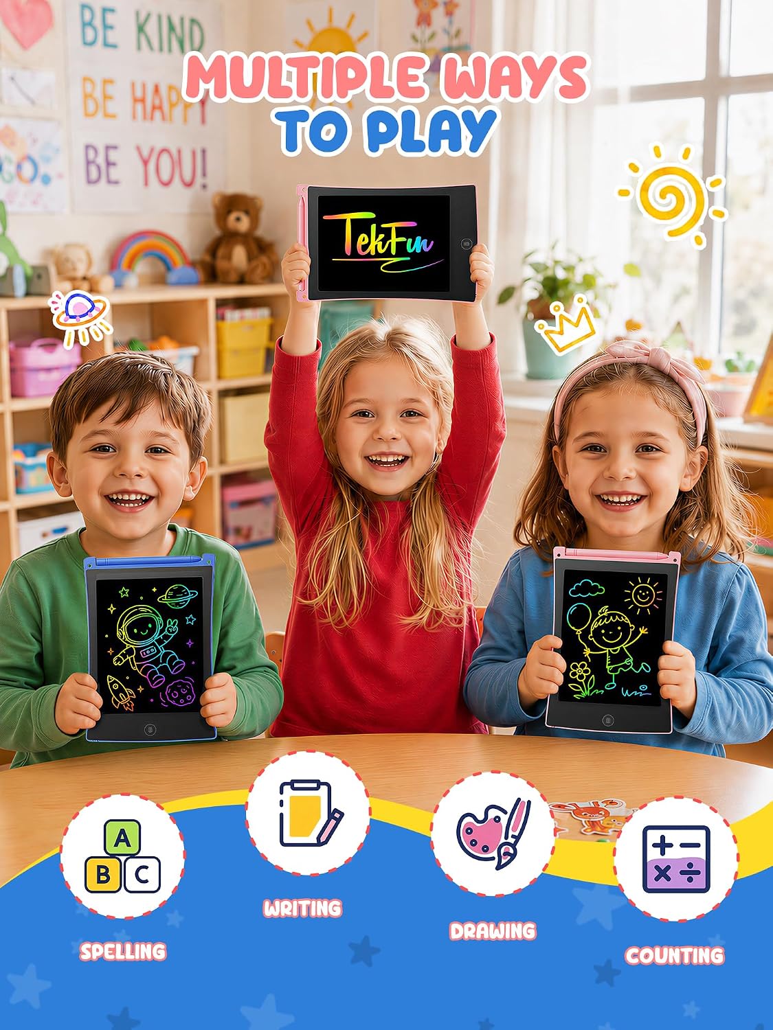 Detalle 1 de TEKFUN 8.5inch LCD writing tablet pack — kids’ drawing board