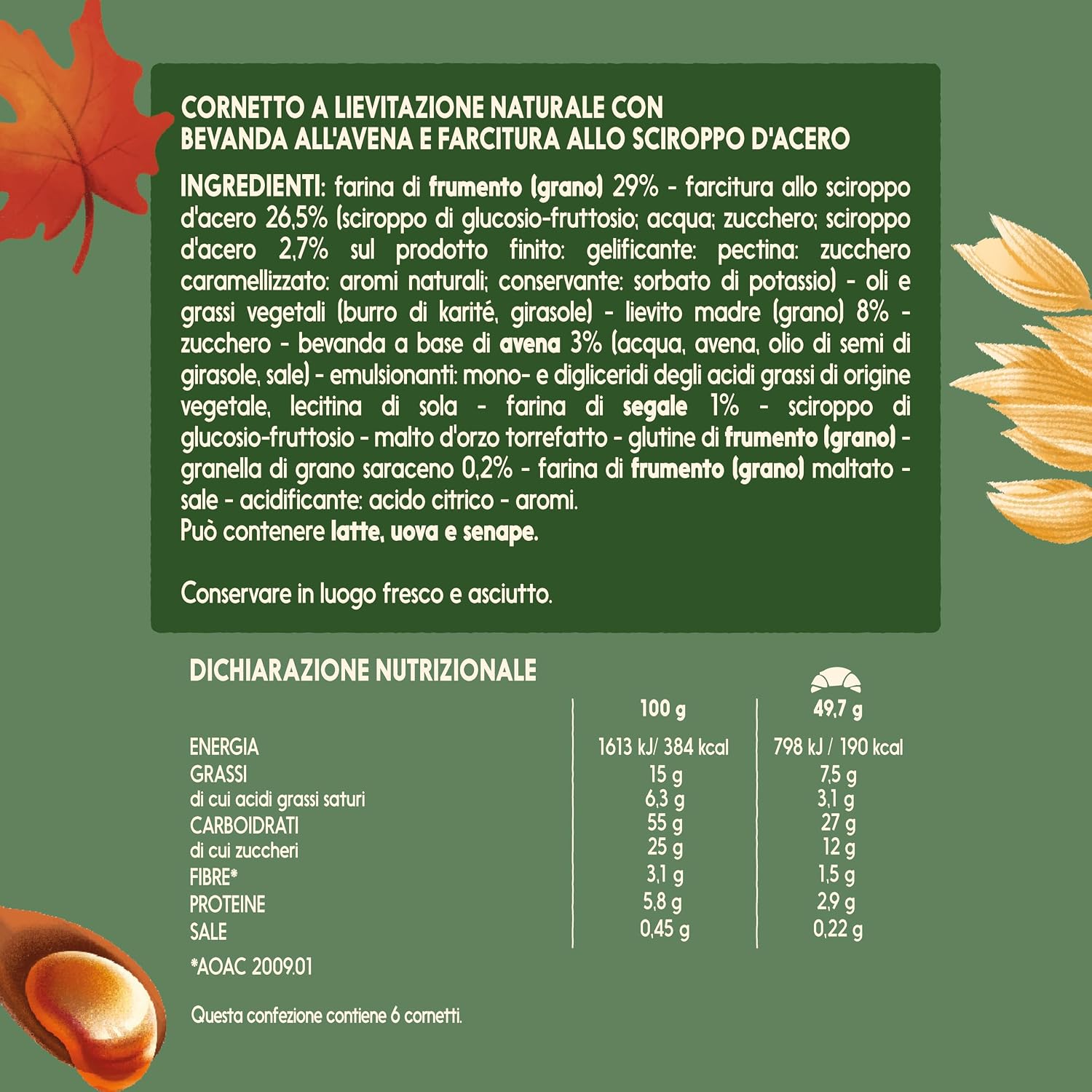 Thumbnail 4 de Misura Naturìcca Cornetti Sciroppo d’Acero e Cereali – Lievitati naturalmente, Plant Based
