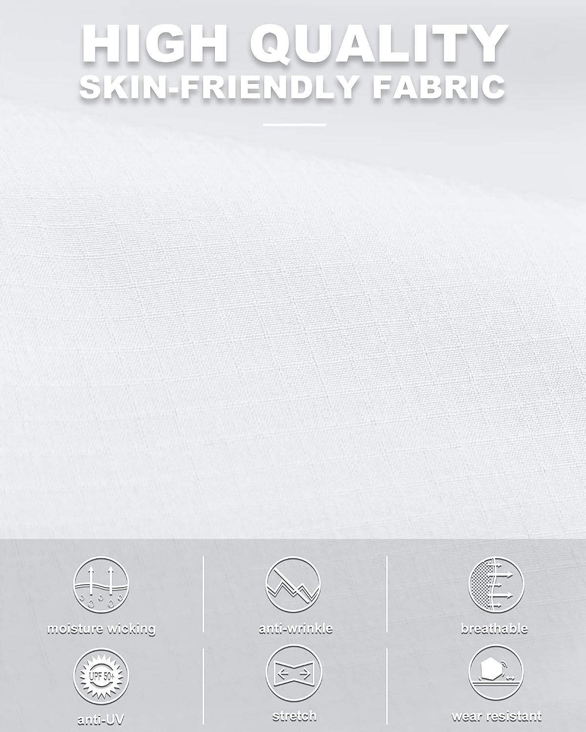 Detalle de 33,000ft Funktionshemd Herren mit UPF50+ UV-Schutz, Langarm-Button-Down für Outdoor & Sport