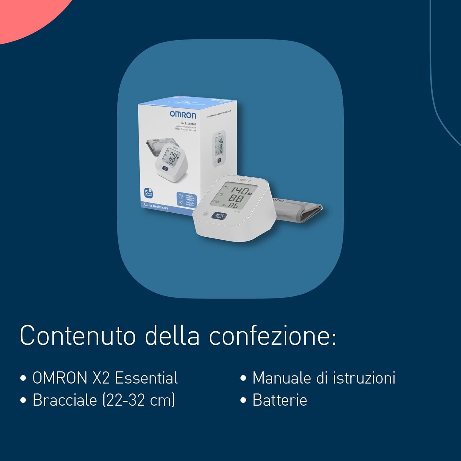 Thumbnail 5 de OMRON X2 Essential misuratore di pressione da braccio clinicamente validato 🩺