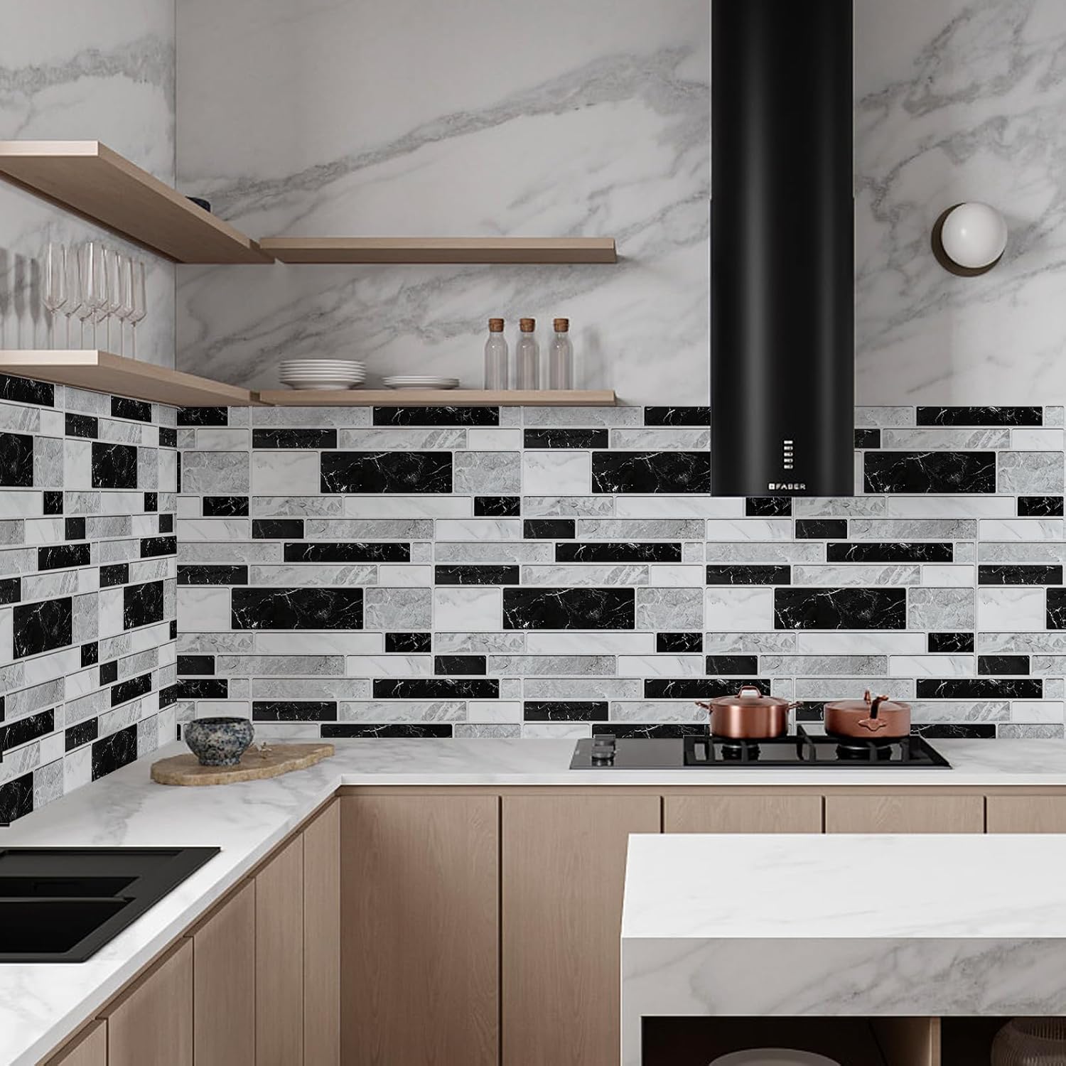 Thumbnail 4 de Decoroom Azulejos Autoadhesivos Blanco y Negro 🏠