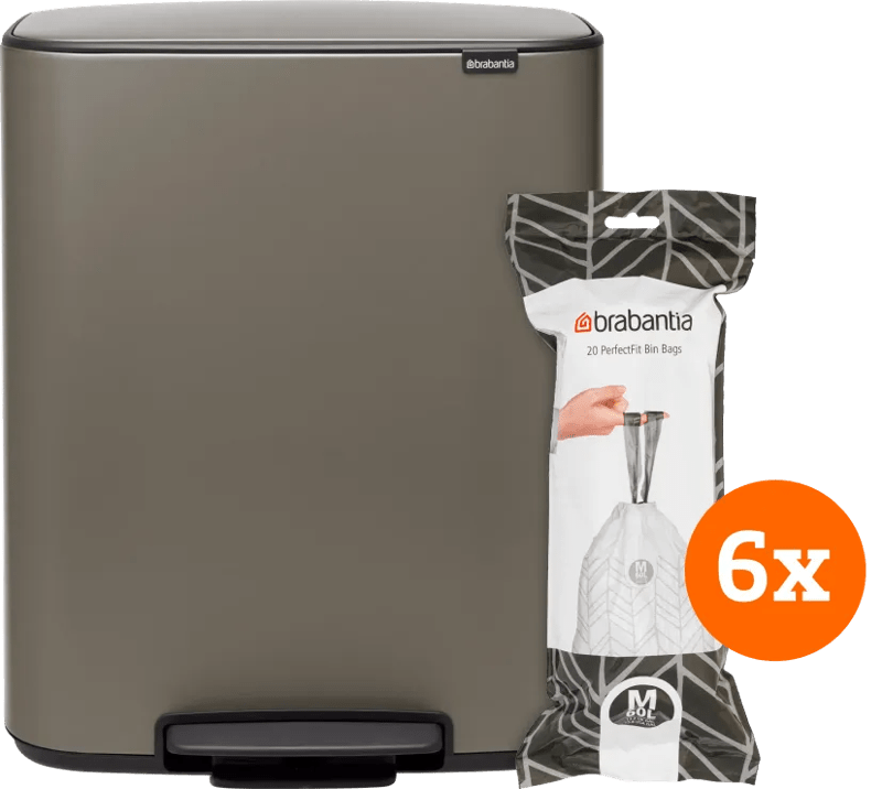 Detalle de Brabantia Bo Pedal Bin 60 Liter Platinum