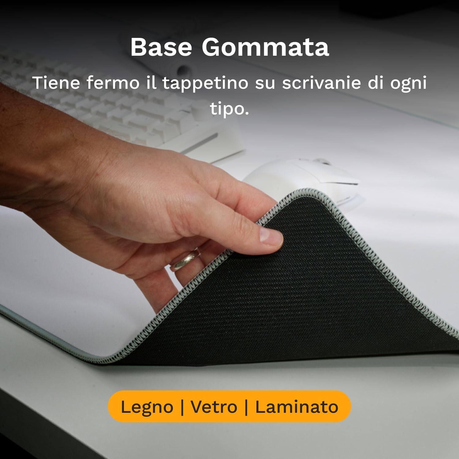 Thumbnail 4 de GLORIOUS Gaming Mouse Pad GMP 2 XXL 2XL bianco (915×460×3 mm) con bordi cuciti e base antiscivolo