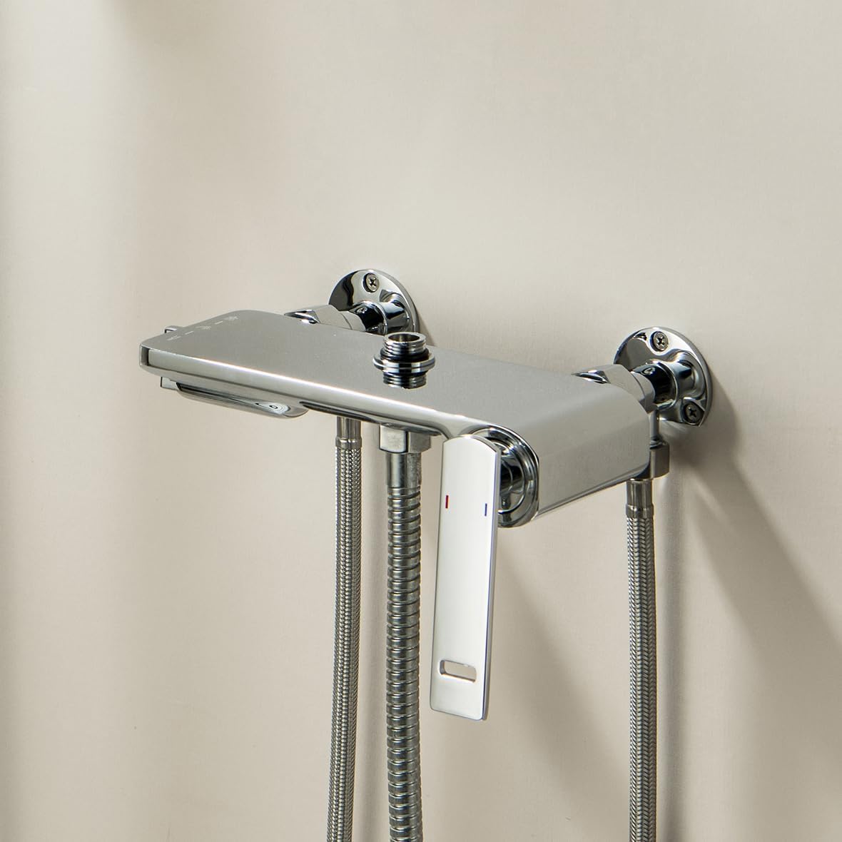 Detalle de Backplate Wall Elbows in Thickened Heavy Brass – Chrome Finish