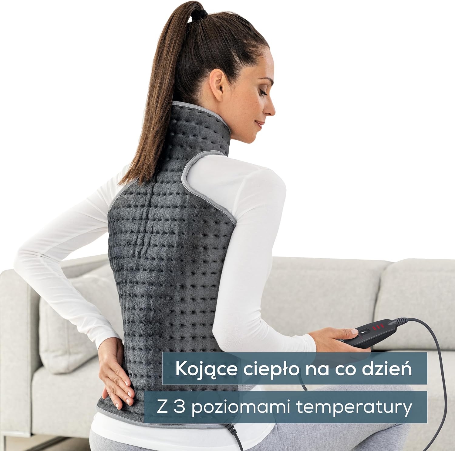 Detalle 2 de Beurer HK 64 Grey – poduszka elektryczna 62 × 42 cm, 3 poziomy ciepła