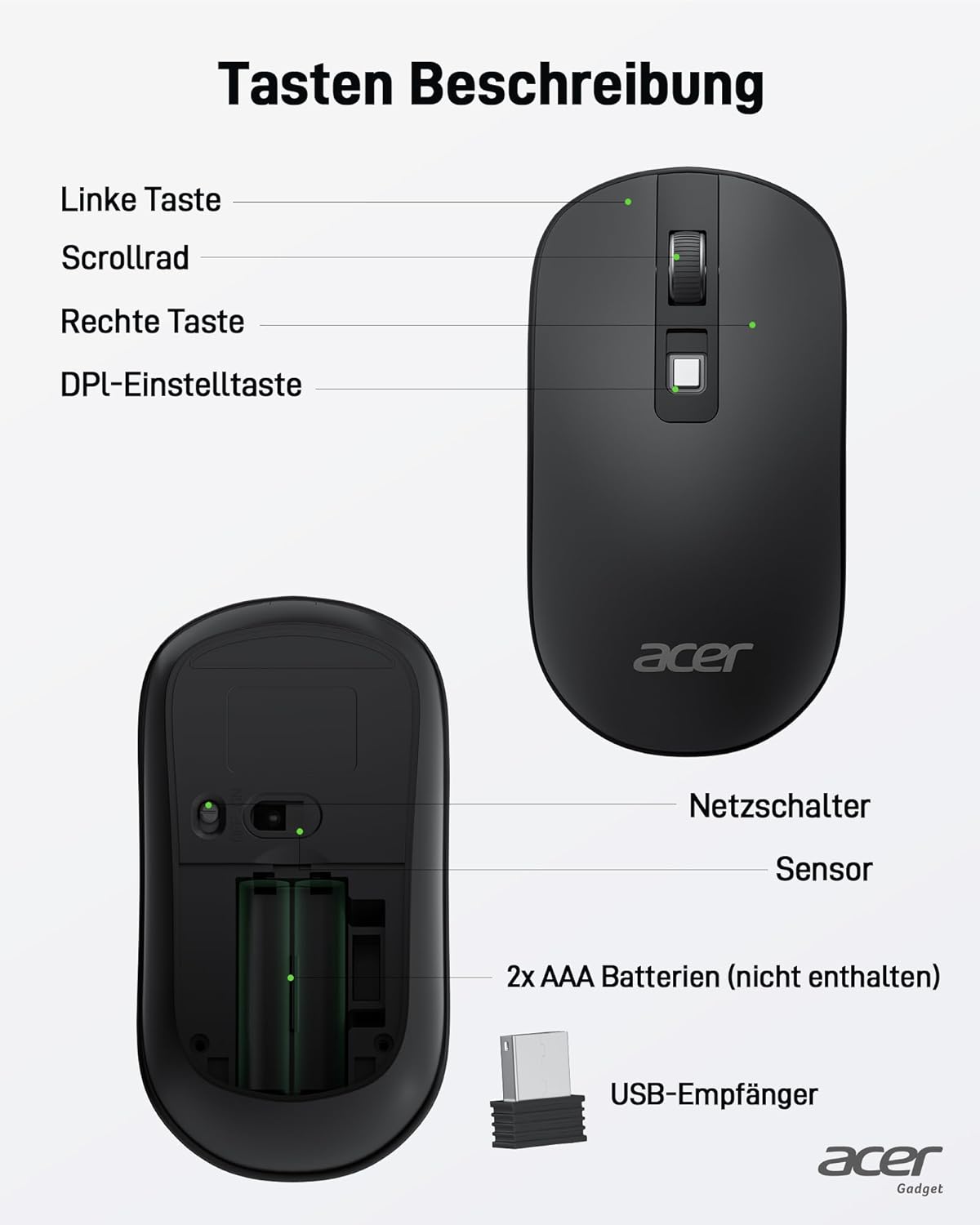 Thumbnail 4 de acer UltradĂĽnne Maus 56 g đź–±