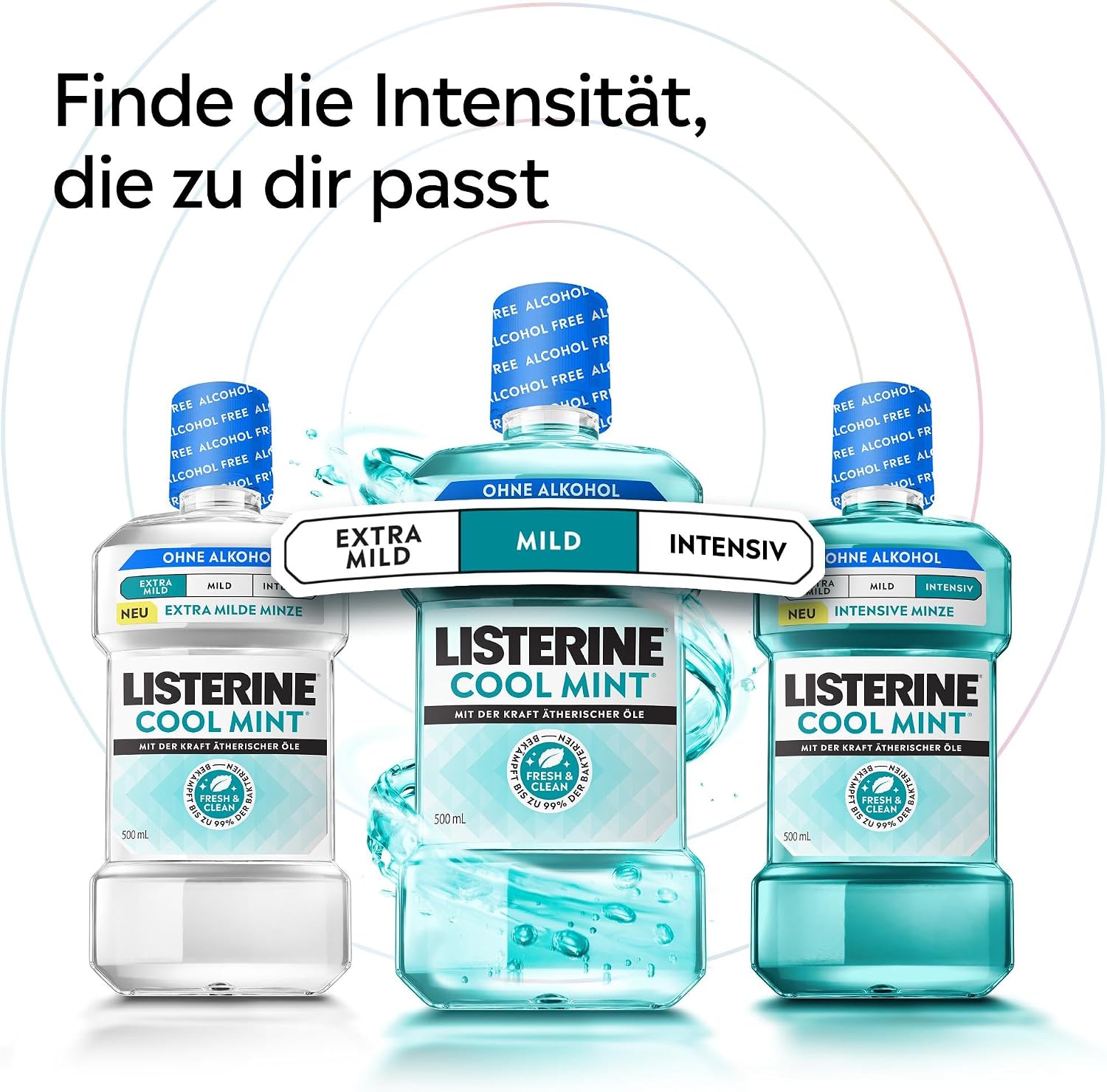 Detalle de LISTERINE Cool Mint Mild 6 x 500 ml antibakterielle alkoholfreie Mundspülung