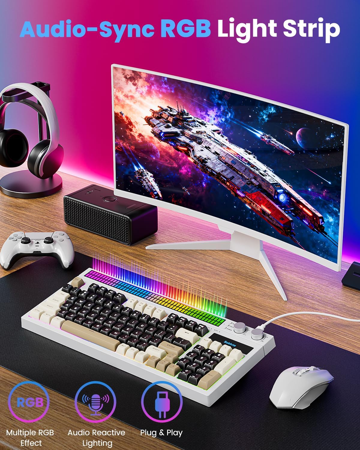 Thumbnail 2 de SABLUTE Gaming Keyboard 94-Key Compact